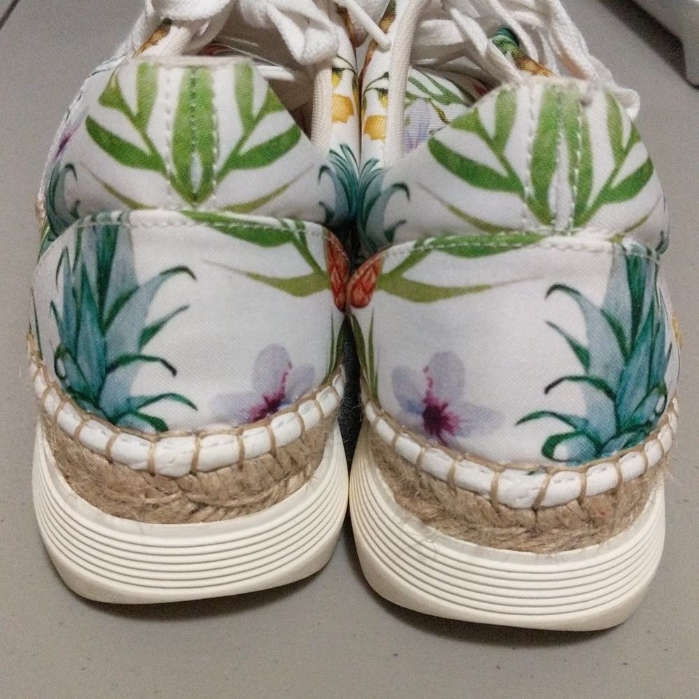 Free People Jackson tropical print lace up summer espadrille sneakers 39 - Picture 3 of 12